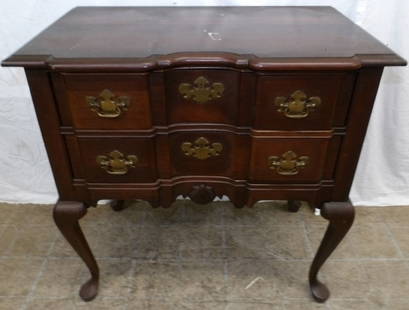 cherry 2 drawer lowboy: cherry 2 drawer lowboy. 30 1/2" H 30" W 17 1/2" D ALL DESCRIPTIONS AND ANY CONDITION STATEMENT GIVEN BY LANGSTON AUCTION GALLERY ARE STRICTLY OPINIONS AND LANGSTON'S SHALL HAVE NO RESPONSIBILITY FOR E