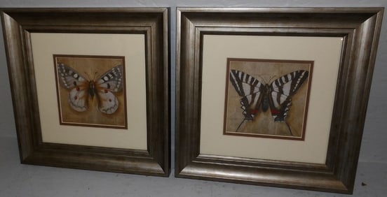 pair of butterfly framed prints