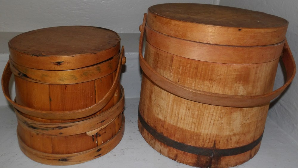 2 antique pine buckets  (1 of 3)