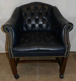 faux leather upholstered arm chair