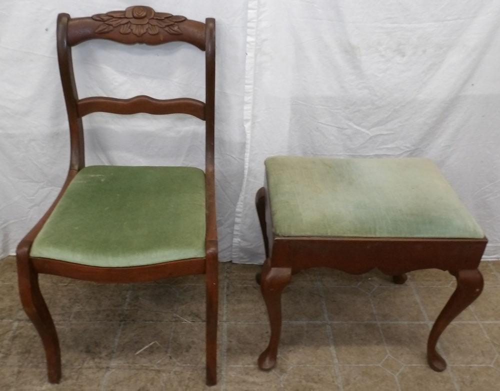 mahogany side chair and bench  (1 of 5)