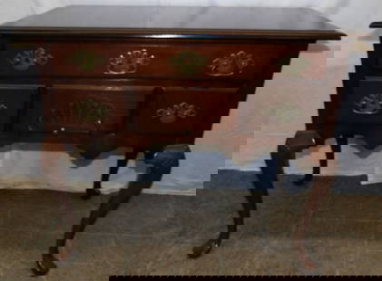 cherry Queen Anne style lowboy: cherry Queen Anne style lowboy. 29" H 34" W 19" D ALL DESCRIPTIONS AND ANY CONDITION STATEMENT GIVEN BY LANGSTON AUCTION GALLERY ARE STRICTLY OPINIONS AND LANGSTON'S SHALL HAVE NO RESPONSIBILITY FOR E