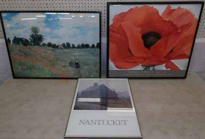 3 framed posters