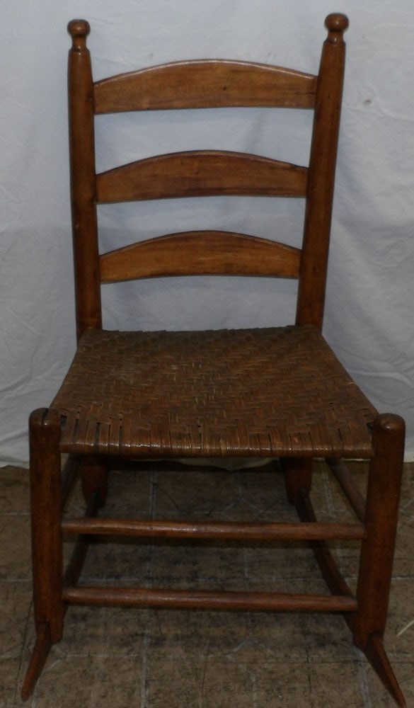 antique maple and split oak seat rocker  (1 of 5)