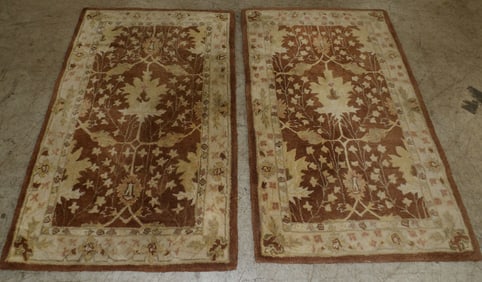 (2) 3' X 5' hand made wool rugs