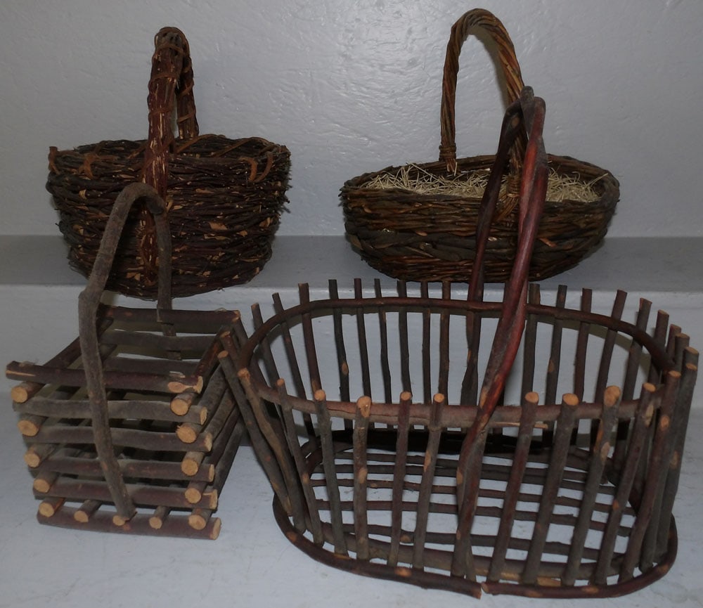 lot of twig woven baskets (1 of 3)