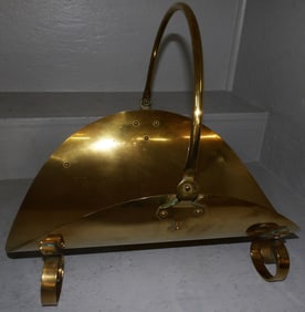 antique brass log holder