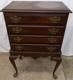 cherry 4 drawer silver chest