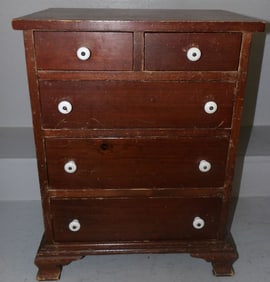 diminutive 2 over 3 pine chest