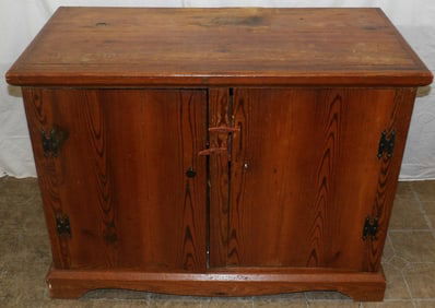 antique heart pine 2 door cabinet