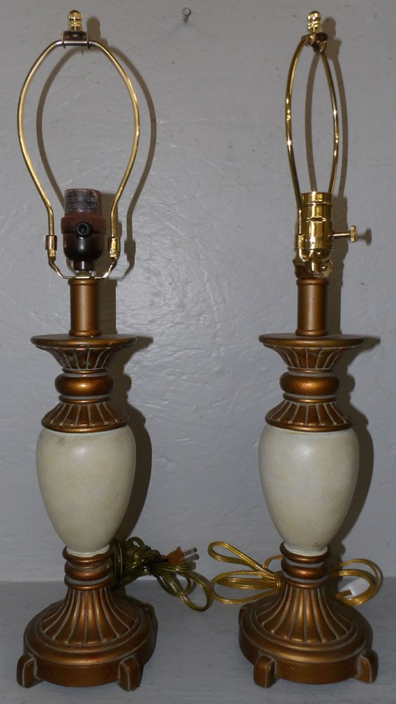 pair of painted resin lamps  (1 of 2)