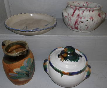 lot of signed north carolina pottery items 