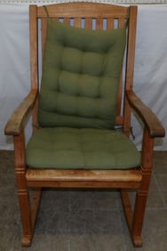 teak wood slatted back and bottom rocker