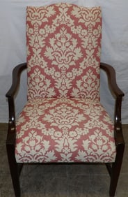 mahogany and upholstered library chair