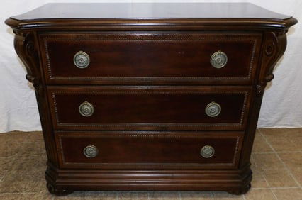 Cherry Banded Top Three Drawer Chest by Bernhardt