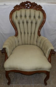Antique Carved Walnut Victorian Chair