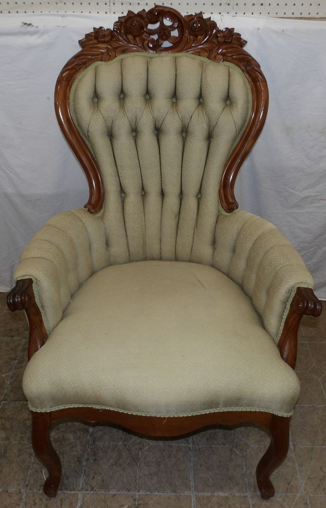 Antique Carved Walnut Victorian Chair (1 of 8)