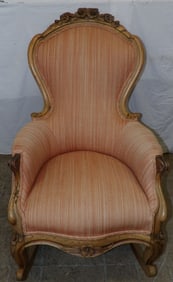 Antique Carved Walnut Victorian Rocker