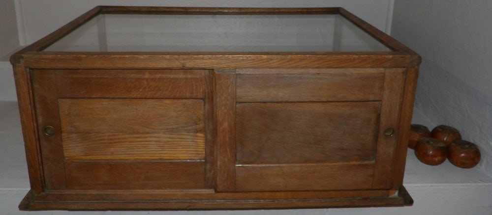 Antique Oak & Glass Country Store Showcase (1 of 9)