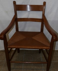 Walnut Arm Chair with Rush Seat