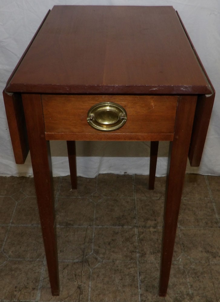 Walnut Drop Leaf Table with Drawer  (1 of 7)