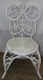 Painted Wicker Side Chair