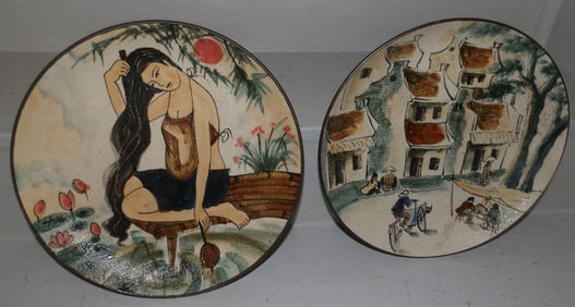 Two Painted Oriental Chargers
