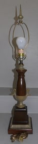 Painted Metal & Wood Lamp