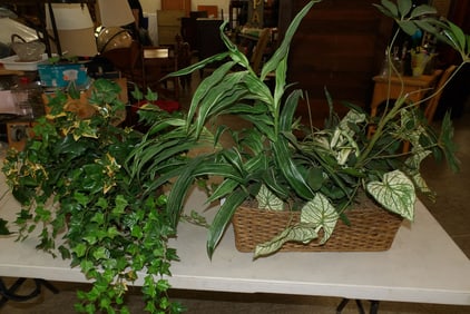 two faux plants