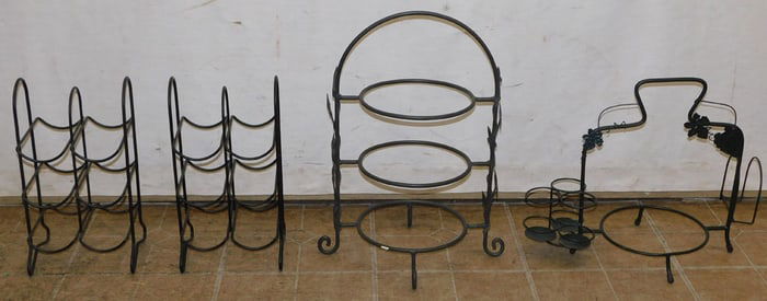 lot of metal stands