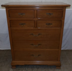Mid Century Modern Walnut Five Drawer Chest