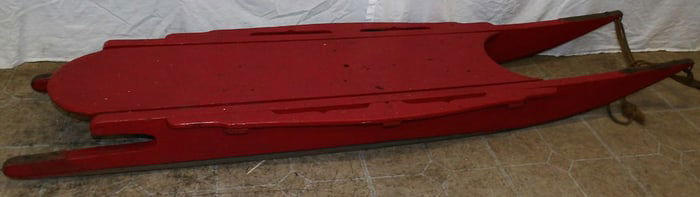 Antique Painted Wood & Iron Snow Sleigh