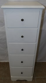 Painted Wood Five Drawer Chest