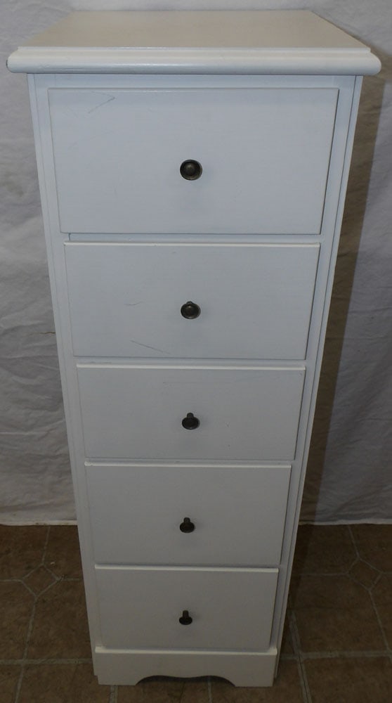Painted Wood Five Drawer Chest  (1 of 5)