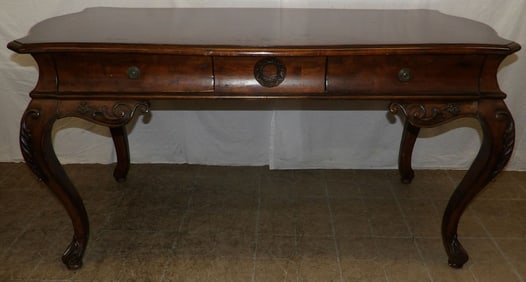 Carved Cherry Two Drawer Desk