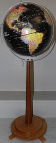 Mid Century Modern World Star Light Globe on Stand by Replogle