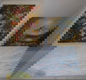 Three Unframed Oil on Canvases, Two Artist Signed