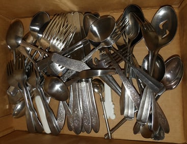 Lot of Silver Plated & Stainless Steel Flatware
