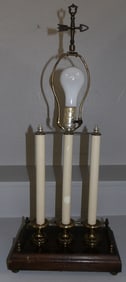 Gilded Metal & Wood Lamp