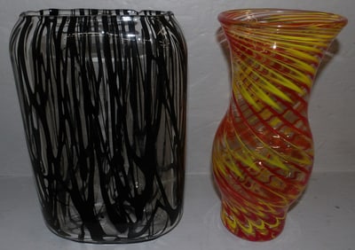 Two Art Glass Vases