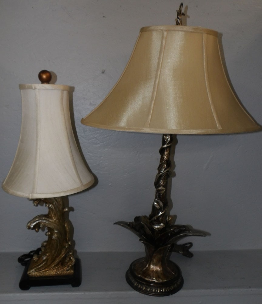 Two Gilded Resin Decorative Lamps (1 of 3)