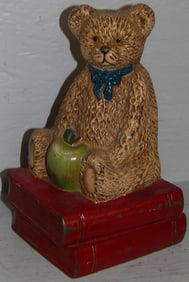 Painted Cast Iron Teddy Bear Door Stop