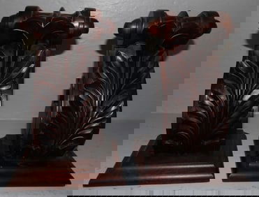 Pair of Carved Mahogany Wall Brackets