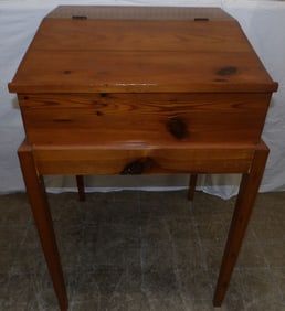 Two Piece Heart Pine School Masters Desk