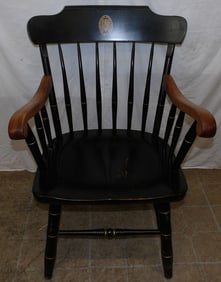 Black Lacquered Faux Bamboo Randall Macon Arm Chair
