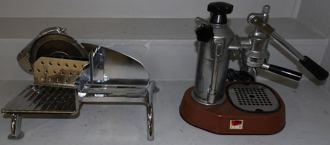 Vintage Pavoni Espresso Machine & Food Slicer