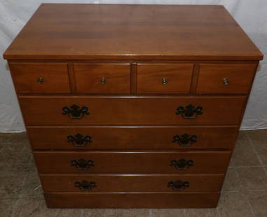 Maple Three Drawer Chest by Ethan Allen: Maple Three Drawer Chest by Ethan Allen. 30 1/4" H 30" W 18 1/2" D ALL DESCRIPTIONS AND ANY CONDITION STATEMENT GIVEN BY LANGSTON AUCTION GALLERY ARE STRICTLY OPINIONS AND LANGSTON'S SHALL HAVE NO RES