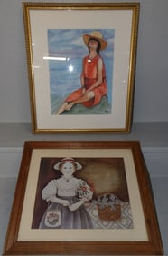 Framed Print & Framed Watercolor Artist Signed