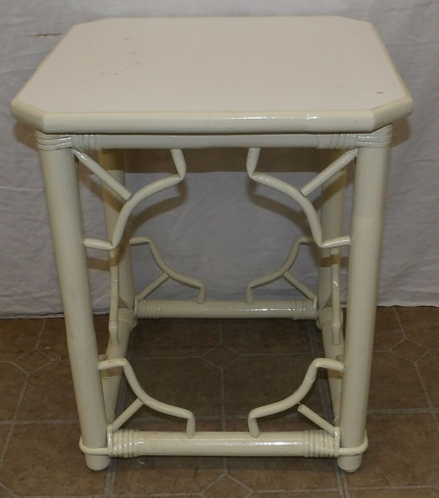 Painted Rattan Stand  (1 of 2)