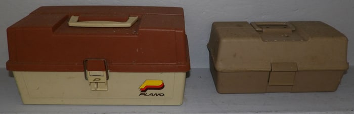 Two Vintage Fishing Tackle Boxes with Contents